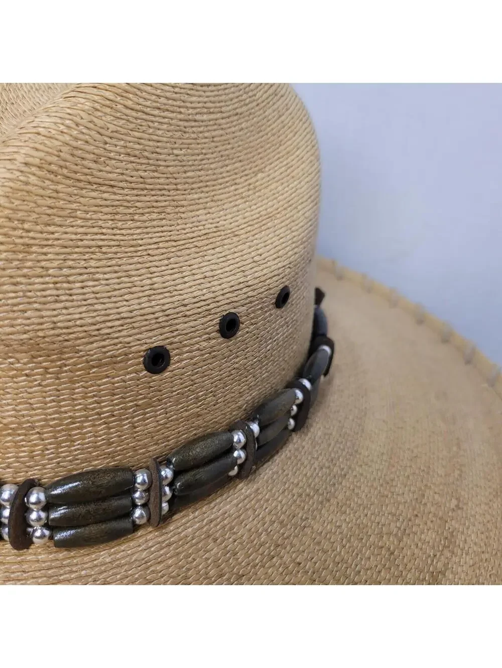 NEW WESTERN DESIGNER COWBOY HAT W/ BAND OF BEADS (Size 7 )